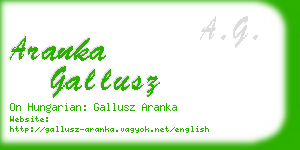 aranka gallusz business card